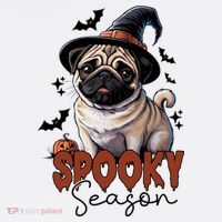 Spooky Season Cute Pug Halloween Graphic Women's Long Sleeve Shirt thumb 2