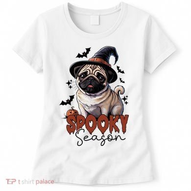 Spooky Season Cute Pug Halloween Graphic Women's T-Shirt