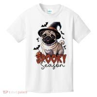 Spooky Season Cute Pug Halloween Graphic Kids T-Shirt thumb 0