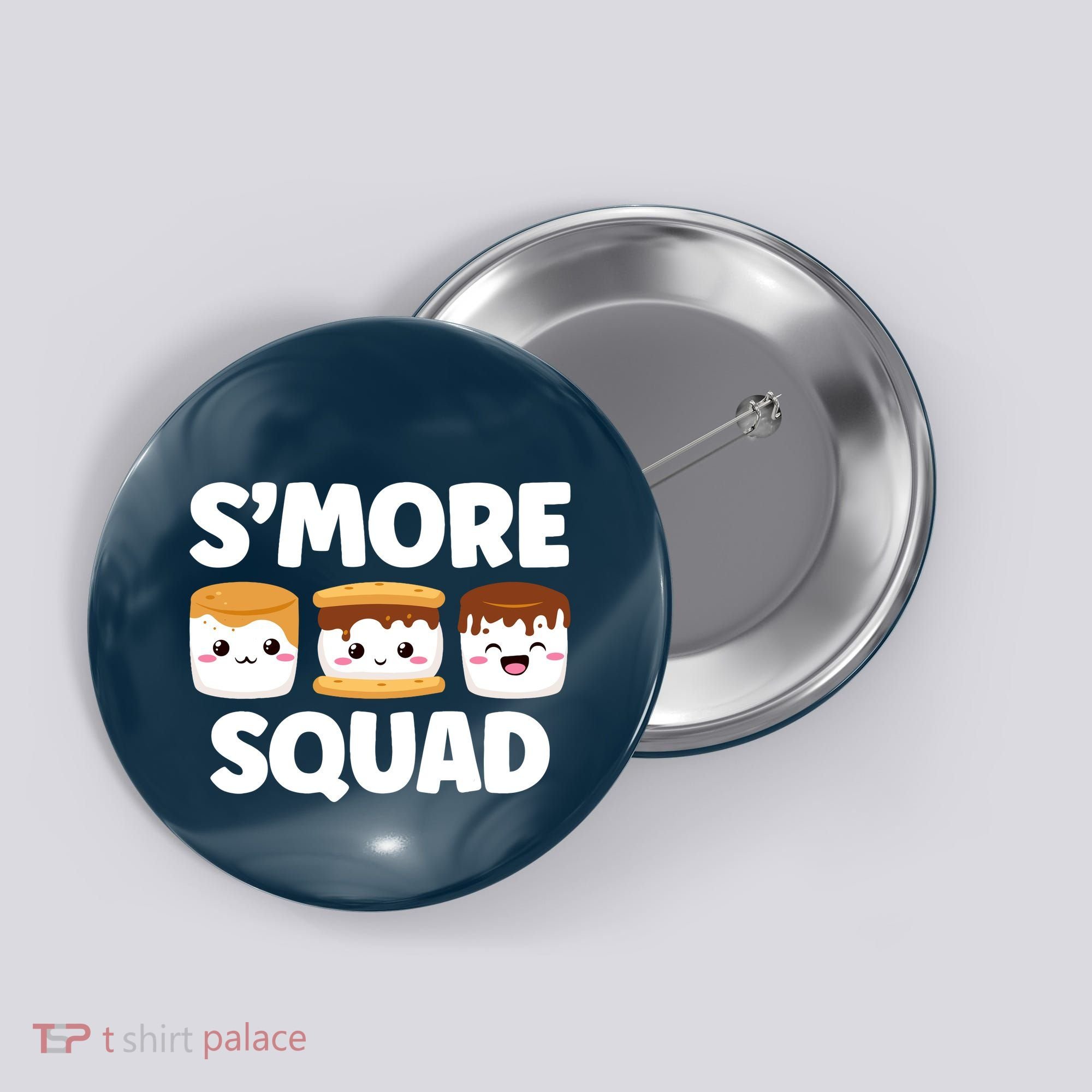 Smore Squad Camping Campfire Chocolate Marshmallow SMores Button