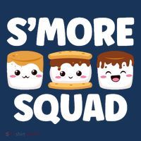 Smore Squad Camping Campfire Chocolate Marshmallow SMores Button thumb 1