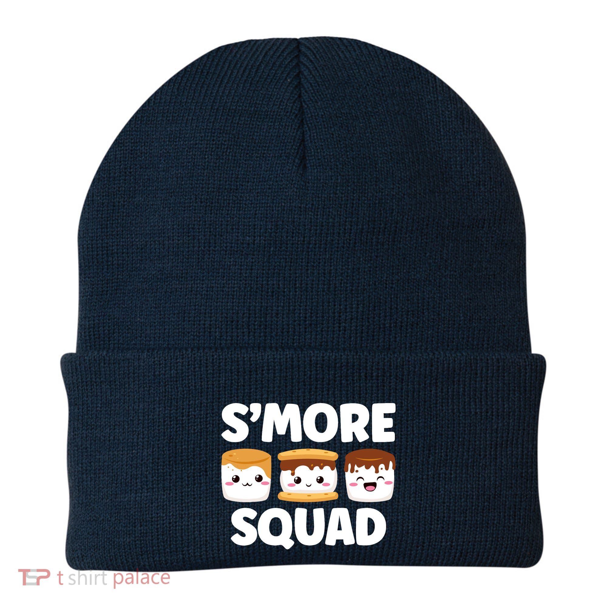 Smore Squad Camping Campfire Chocolate Marshmallow SMores Beanie