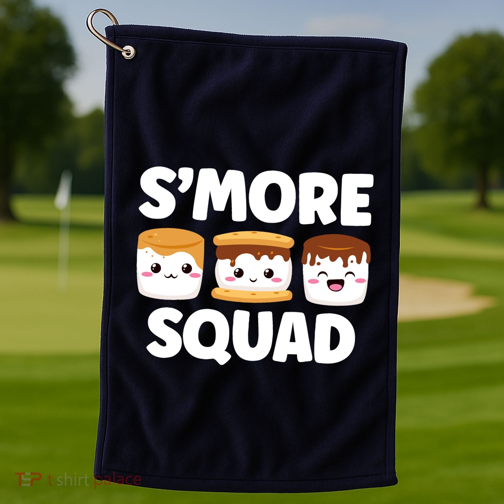 Smore Squad Camping Campfire Chocolate Marshmallow SMores Golf Towel