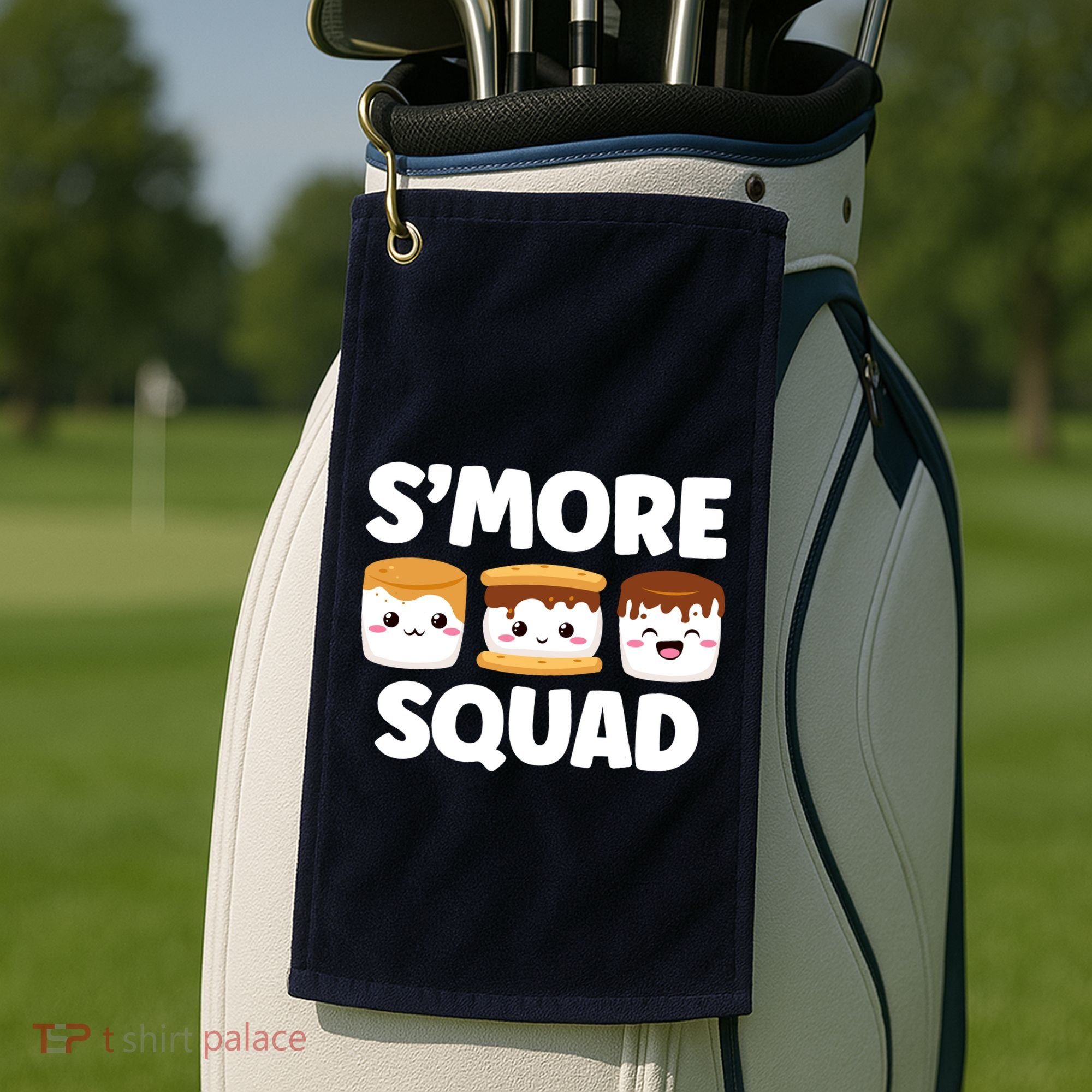 Smore Squad Camping Campfire Chocolate Marshmallow SMores Golf Towel