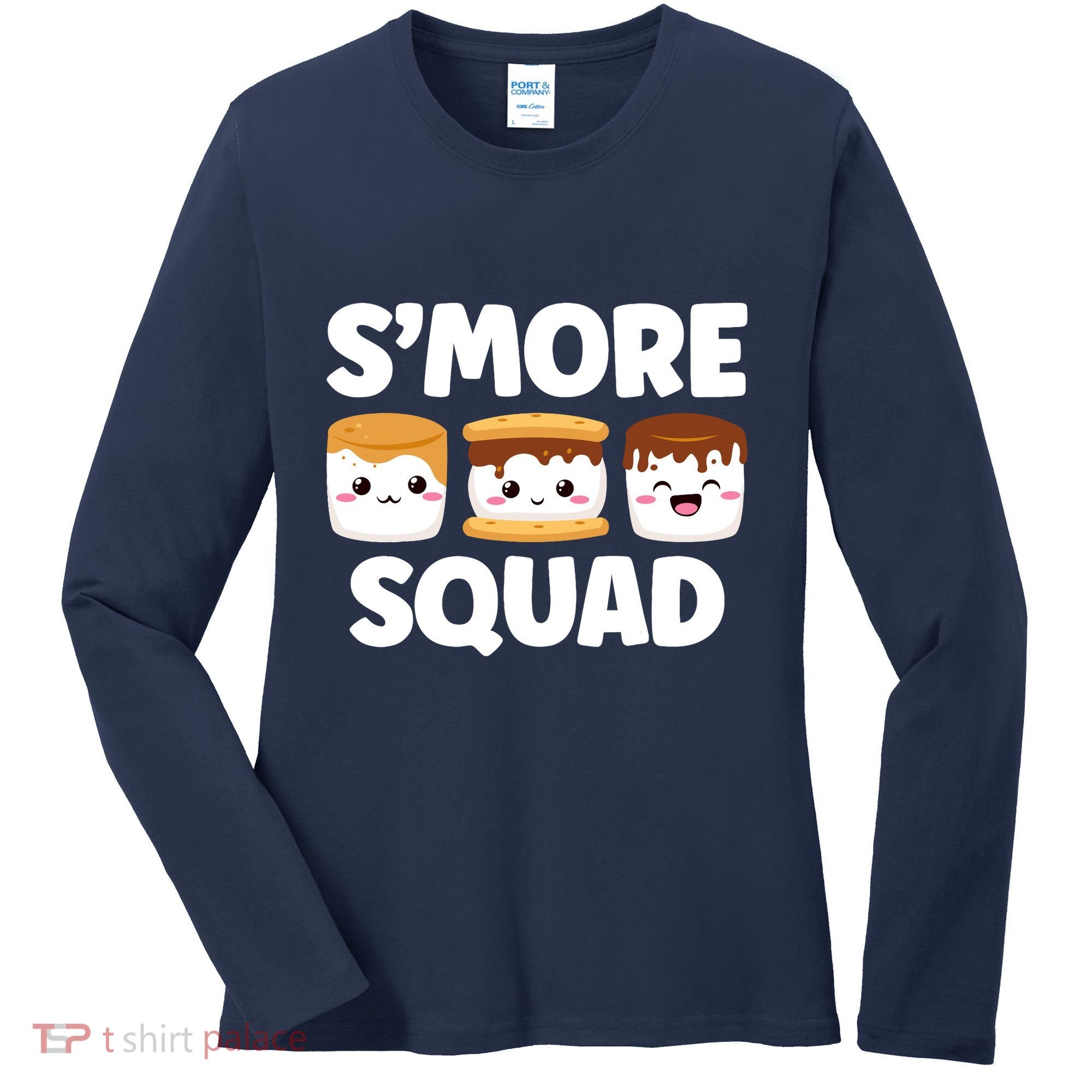 Smore Squad Camping Campfire Chocolate Marshmallow SMores Women's Long Sleeve Shirt