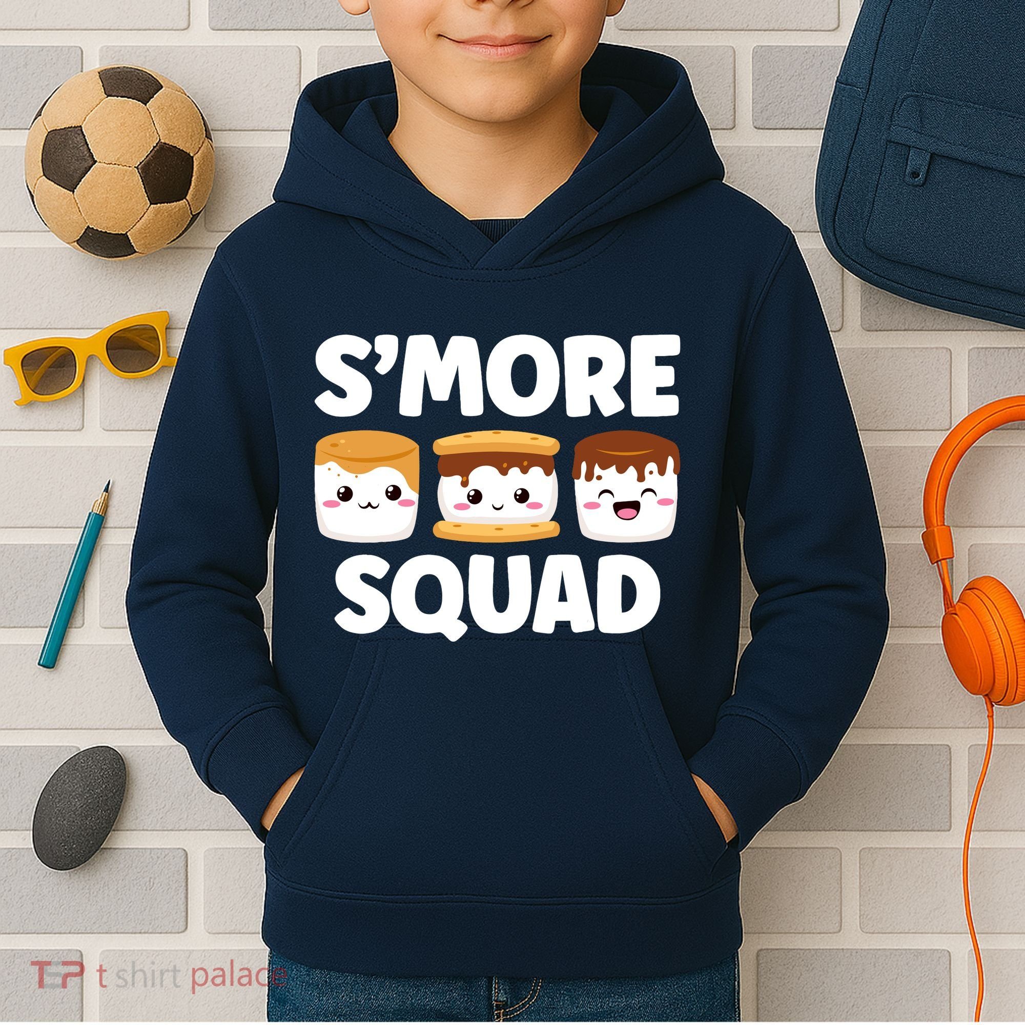 Smore Squad Camping Campfire Chocolate Marshmallow SMores Kids Hoodie