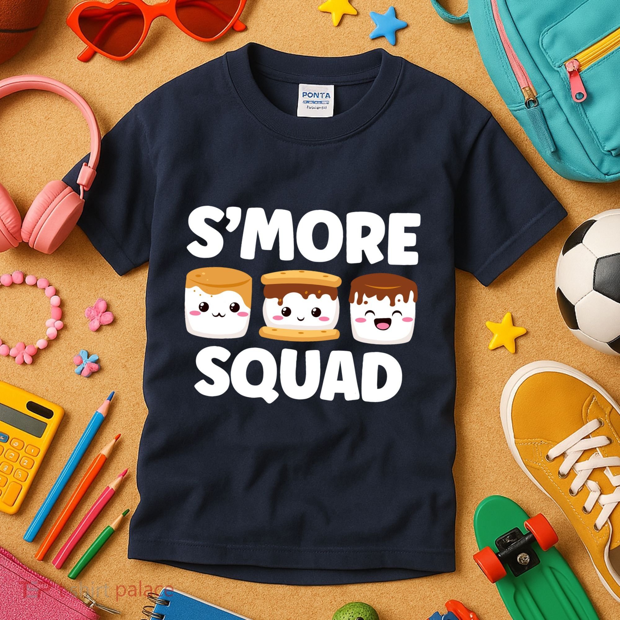 Smore Squad Camping Campfire Chocolate Marshmallow SMores Kids T-Shirt