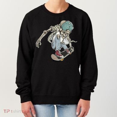 Skater Skeleton Cartoon Women's Sweatshirt