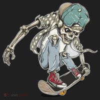 Skater Skeleton Cartoon Women's Sweatshirt thumb 2