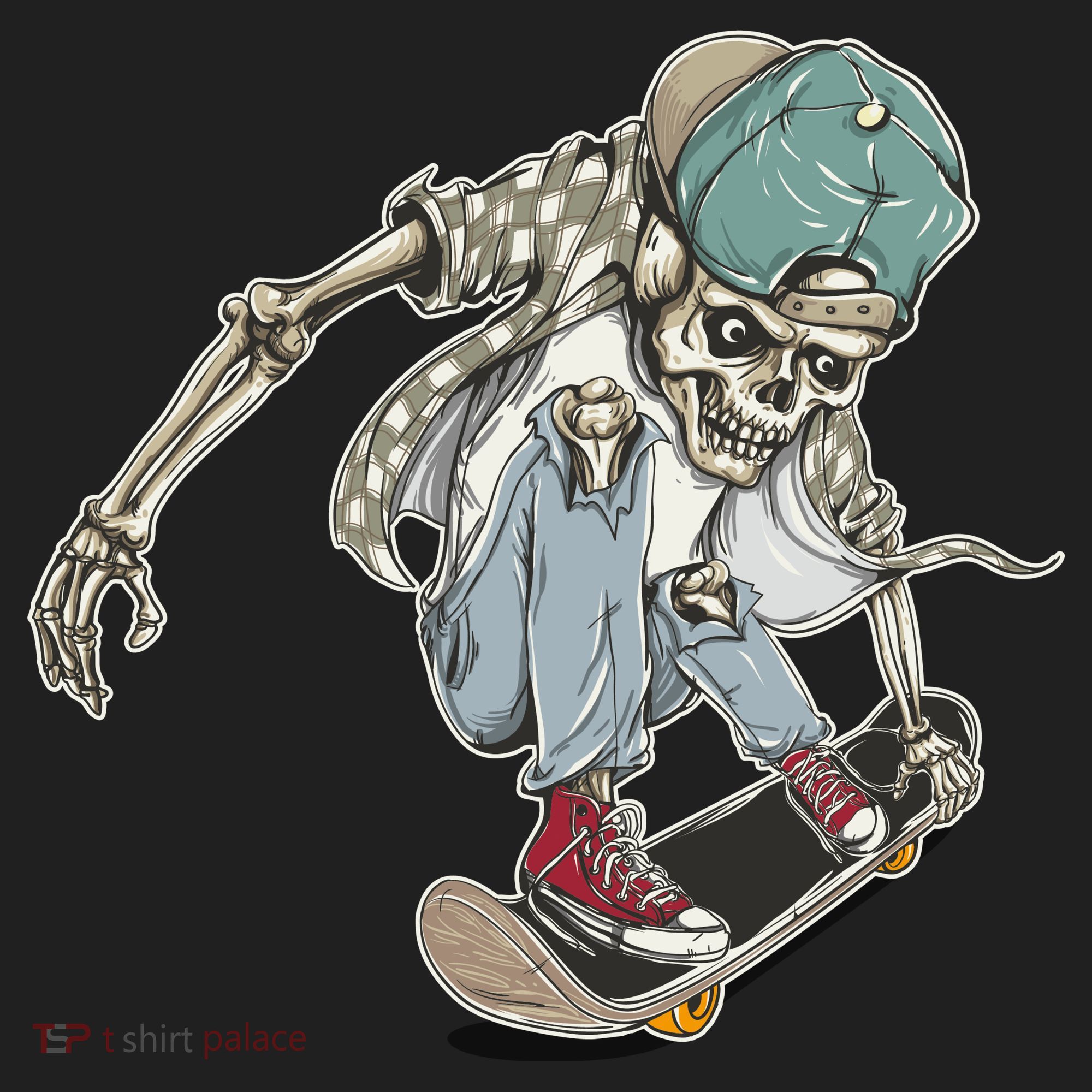 Skater Skeleton Cartoon Women's Sweatshirt