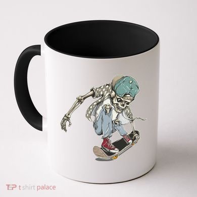 Skater Skeleton Cartoon Coffee Mug