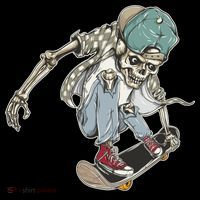 Skater Skeleton Cartoon Pajama Set thumb 2