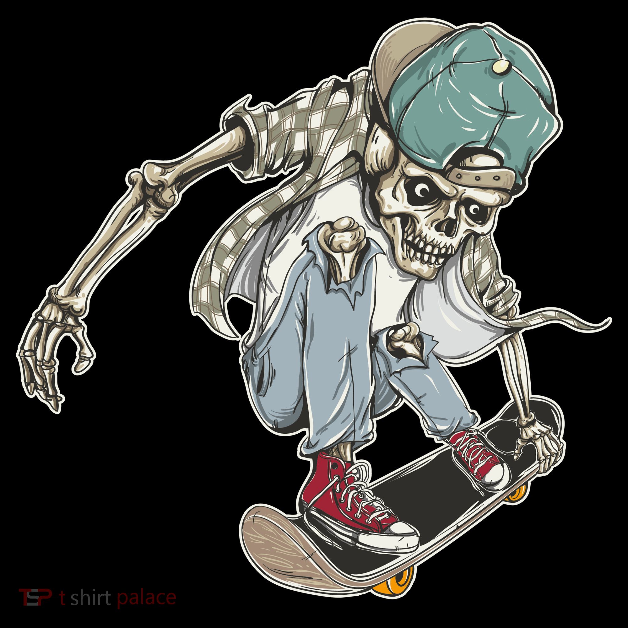 Skater Skeleton Cartoon Ornament