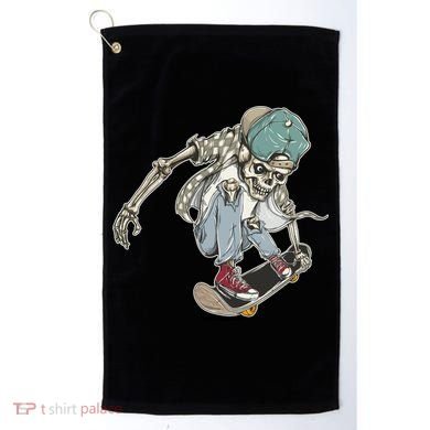 Skater Skeleton Cartoon Golf Towel