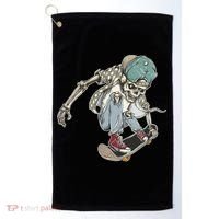 Skater Skeleton Cartoon Golf Towel thumb 0