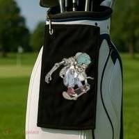 Skater Skeleton Cartoon Golf Towel thumb 2