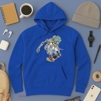 Skater Skeleton Cartoon Hoodie thumb 3