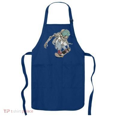 Skater Skeleton Cartoon Apron