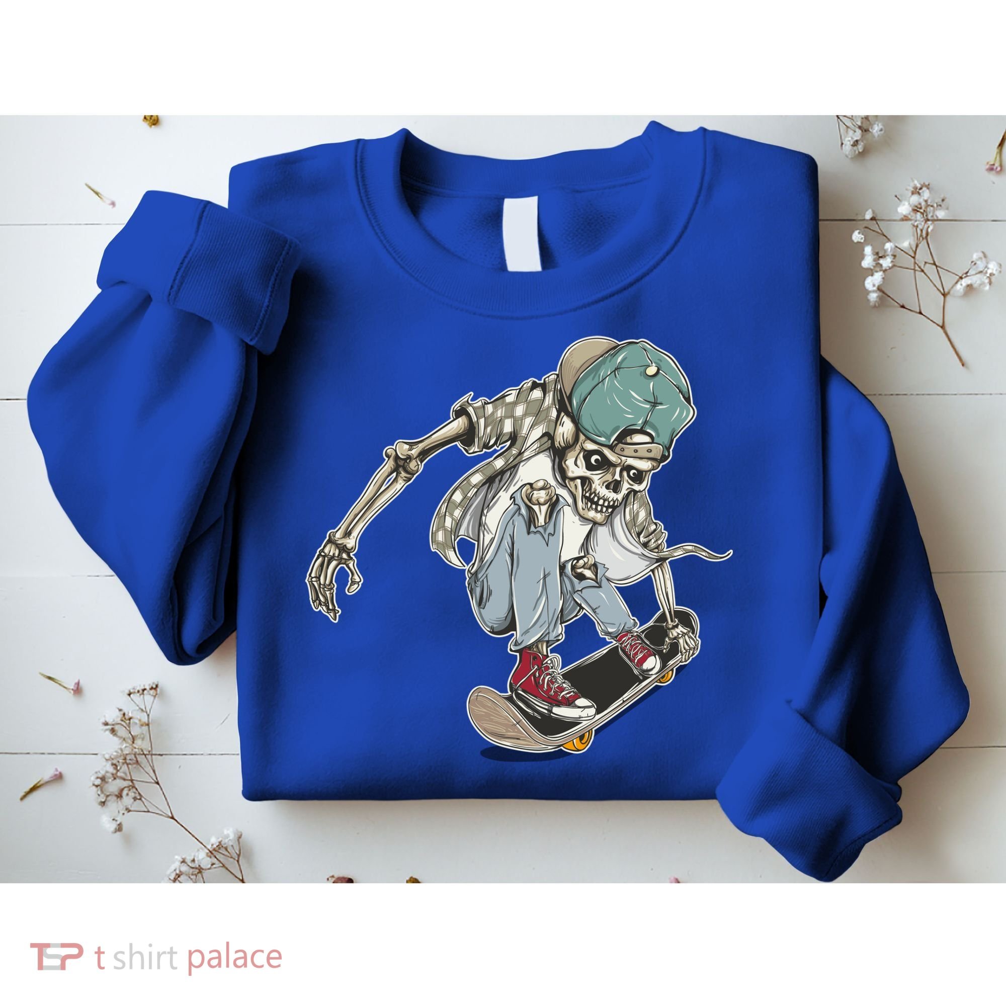 Skater Skeleton Cartoon Sweatshirt