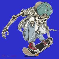 Skater Skeleton Cartoon Polo thumb 2