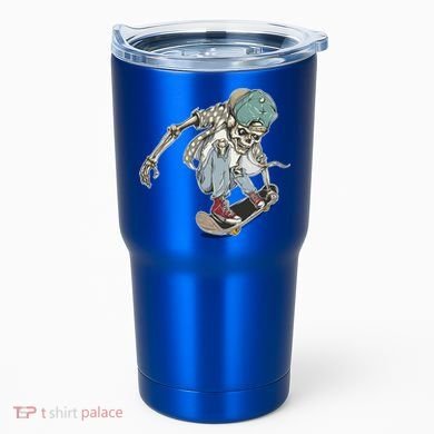 Skater Skeleton Cartoon Tumbler