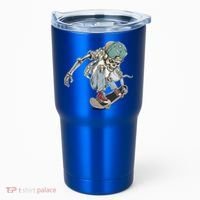 Skater Skeleton Cartoon Tumbler thumb 0