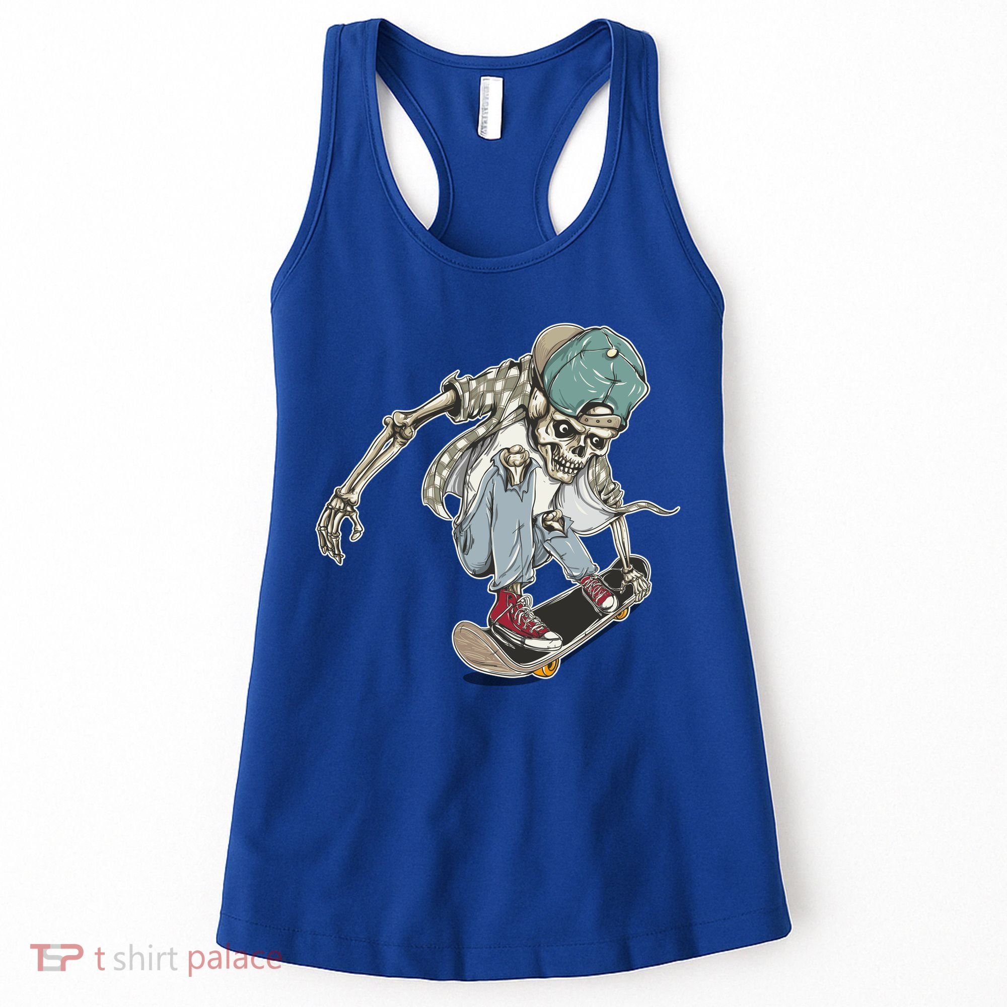Skater Skeleton Cartoon Women's Tank Top