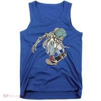 Skater Skeleton Cartoon Tank Top thumb 0