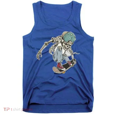 Skater Skeleton Cartoon Tank Top