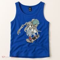 Skater Skeleton Cartoon Tank Top thumb 2