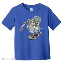 Skater Skeleton Cartoon Toddler T-Shirt thumb 0