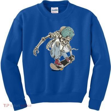 Skater Skeleton Cartoon Kids Sweatshirt