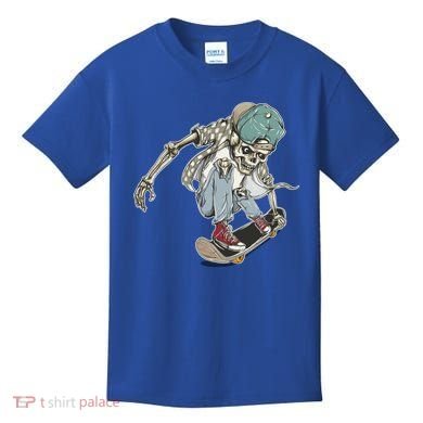 Skater Skeleton Cartoon Kids T-Shirt