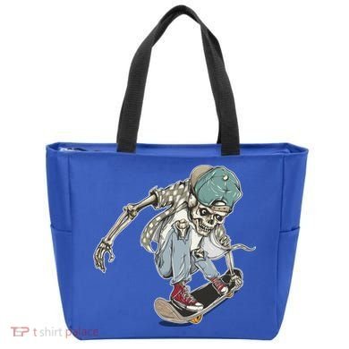 Skater Skeleton Cartoon Tote Bag