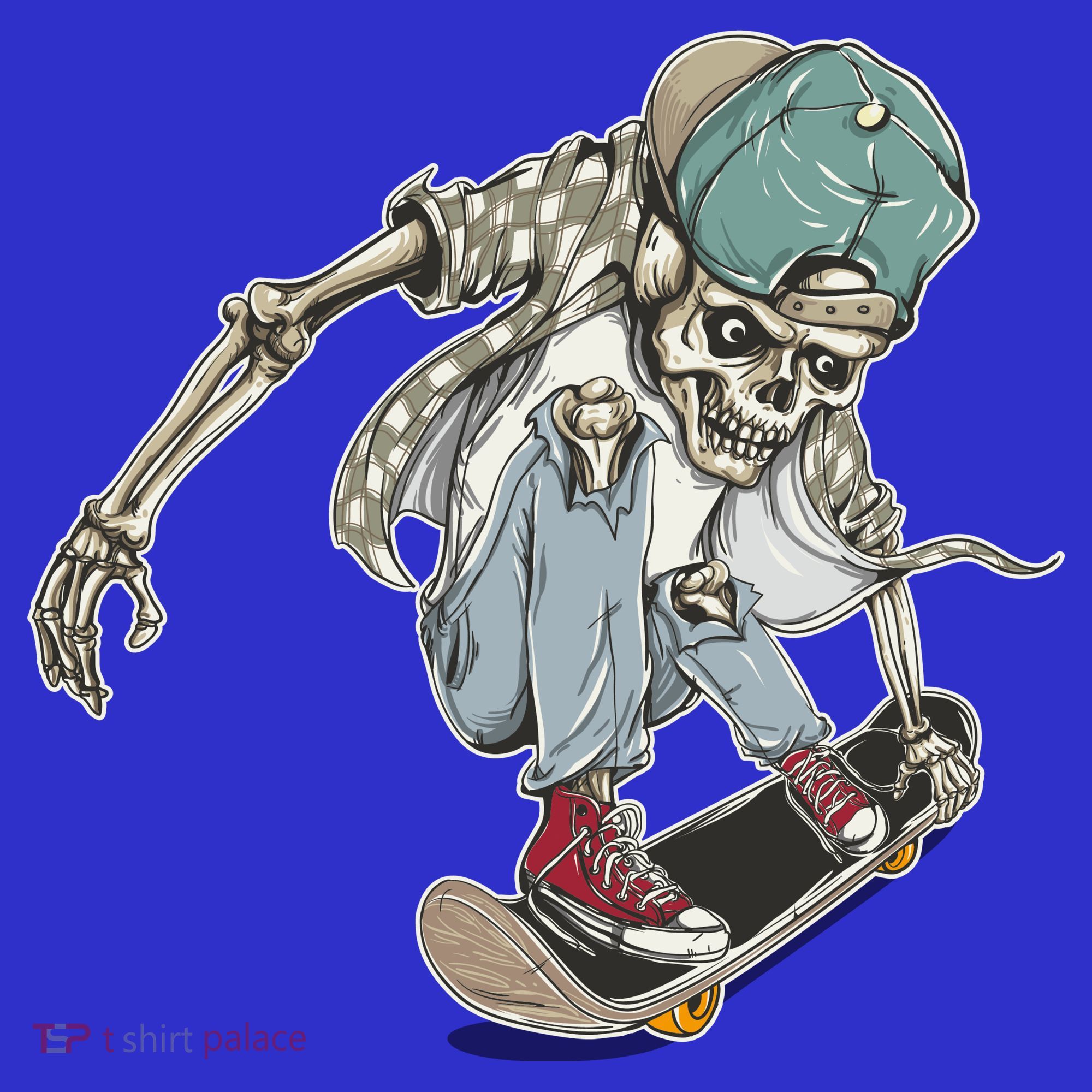 Skater Skeleton Cartoon Tote Bag