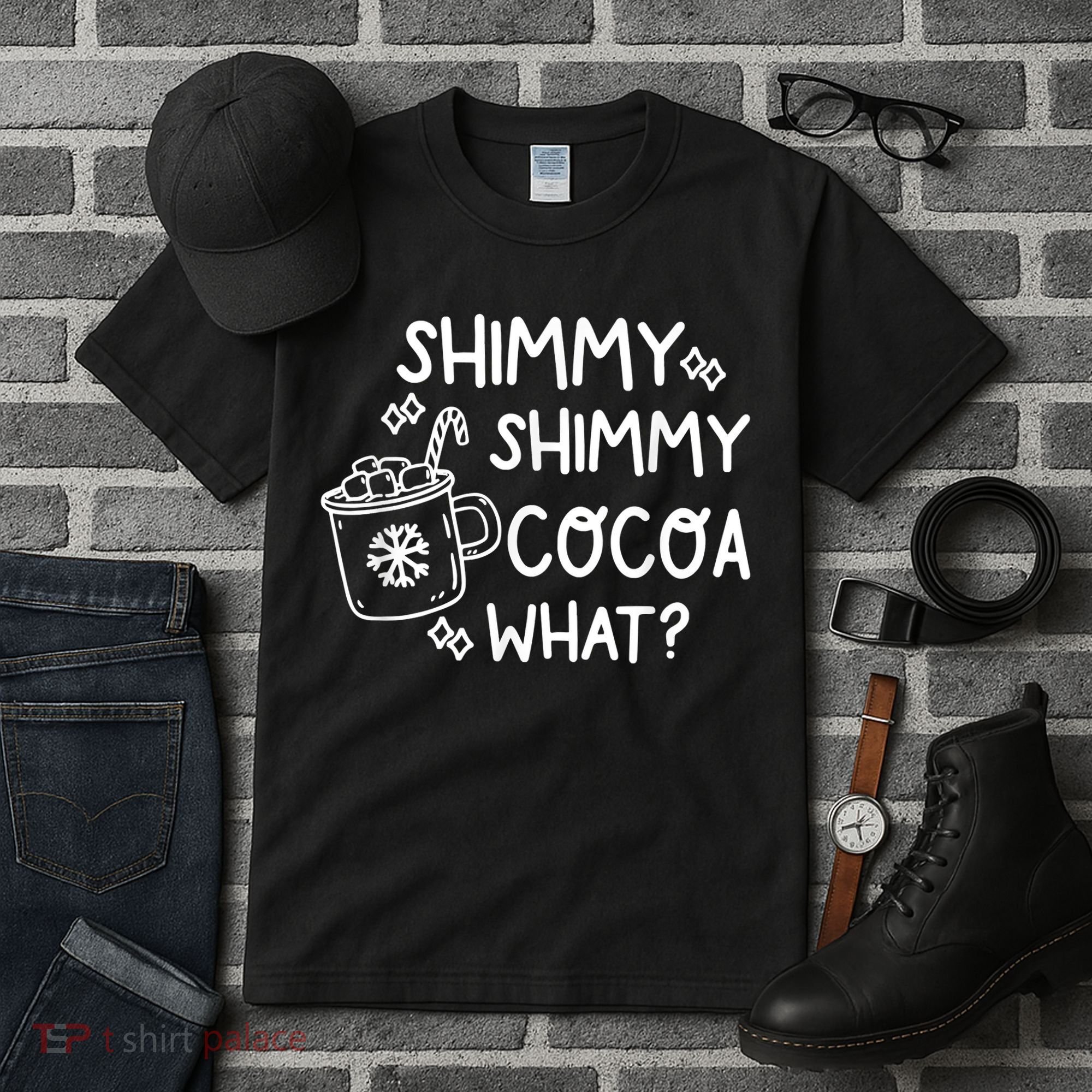 Shimmy Shimmy Cocoa What Apparel Merry Christmas Drink Tall T-Shirt