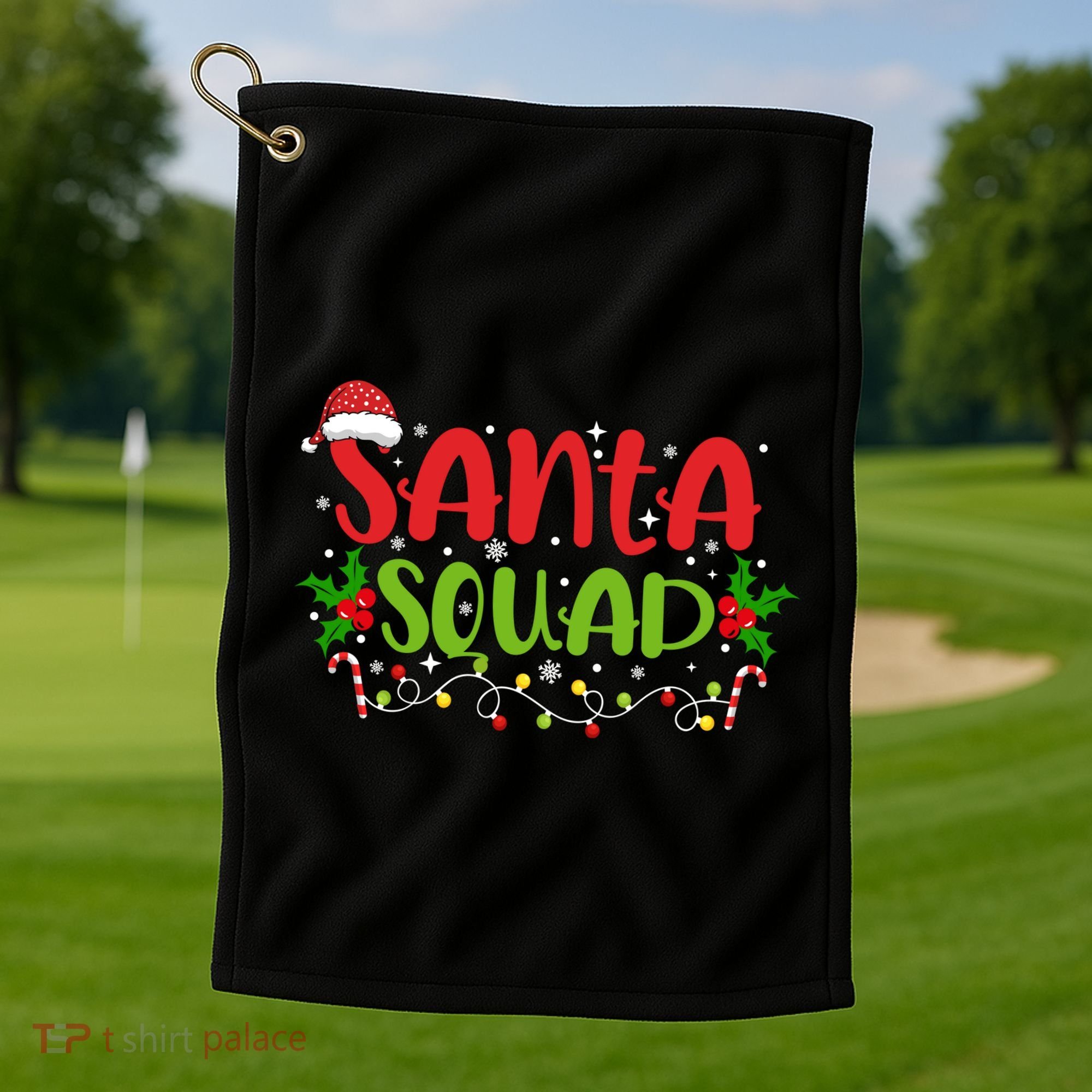 Santa Squad Christmas Holiday Festive Golf Towel