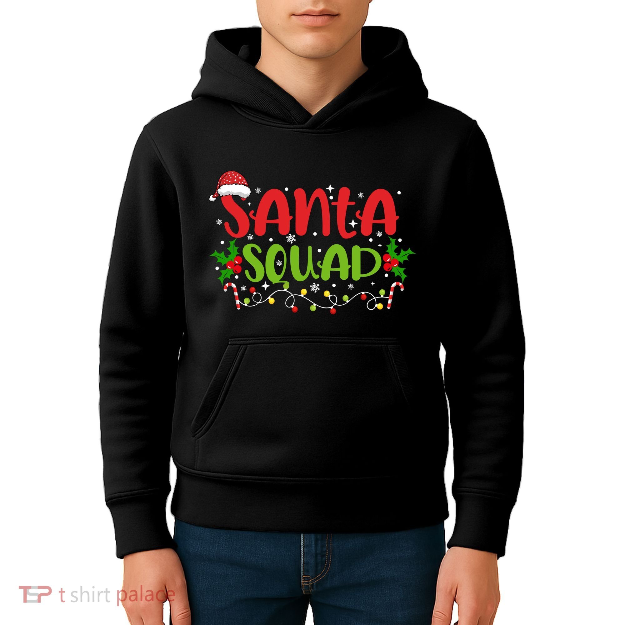 Santa Squad Christmas Holiday Festive Kids Hoodie