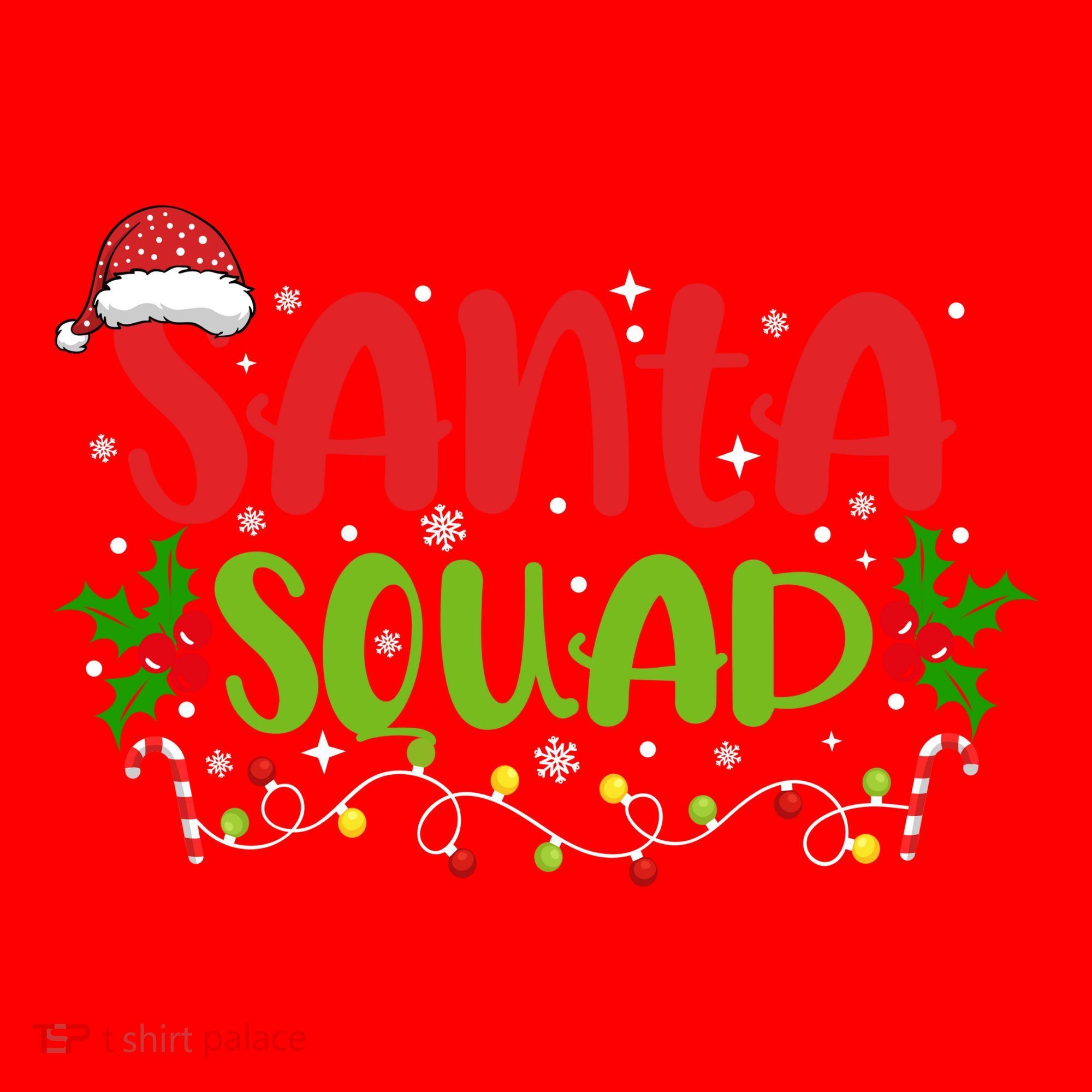 Santa Squad Christmas Holiday Festive Santa Hat