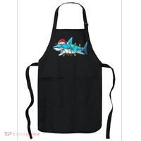 Santa Shark Christmas Lights Sharkmas Apron thumb 0