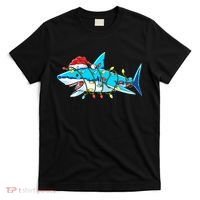 Santa Shark Christmas Lights Sharkmas T-Shirt thumb 0