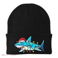 Santa Shark Christmas Lights Sharkmas Beanie thumb 0