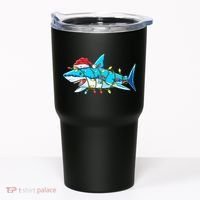Santa Shark Christmas Lights Sharkmas Tumbler thumb 0