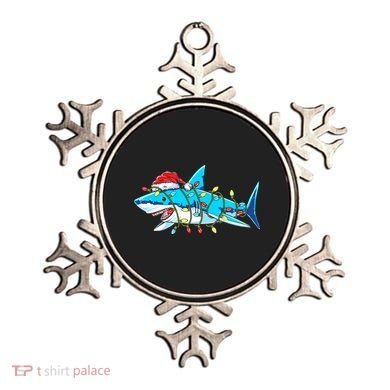Santa Shark Christmas Lights Sharkmas Ornament