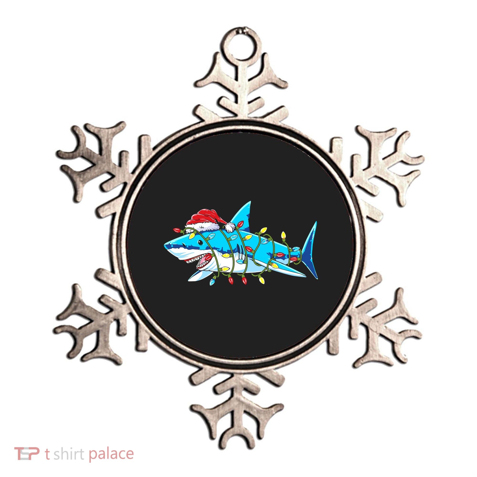 Santa Shark Christmas Lights Sharkmas Ornament