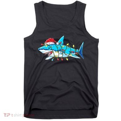 Santa Shark Christmas Lights Sharkmas Tank Top