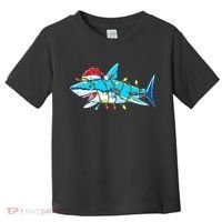 Santa Shark Christmas Lights Sharkmas Toddler T-Shirt thumb 0