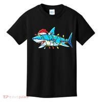 Santa Shark Christmas Lights Sharkmas Kids T-Shirt thumb 0
