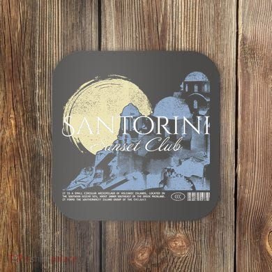 Santorini Sunset Club Coaster