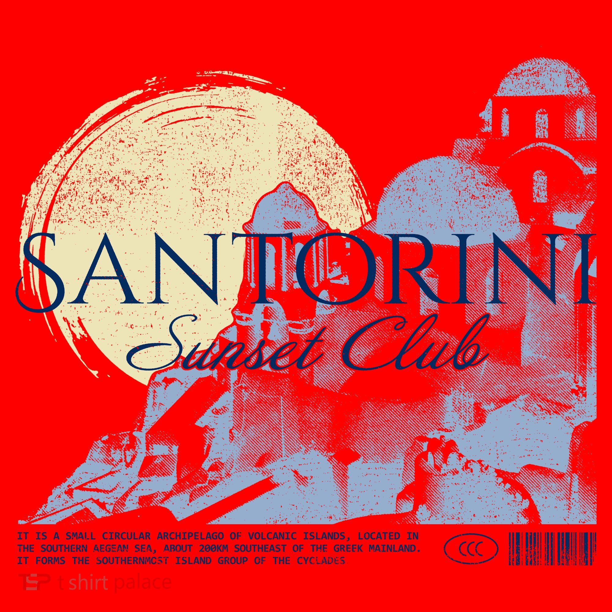 Santorini Sunset Club Santa Hat
